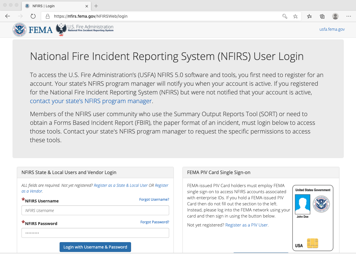 eNFIRS Login …