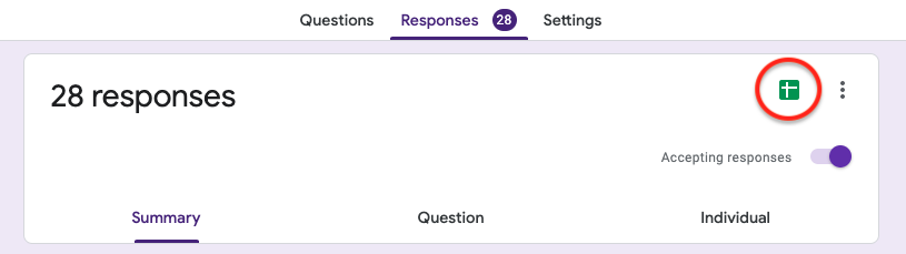 Google Forms - Spreadsheet