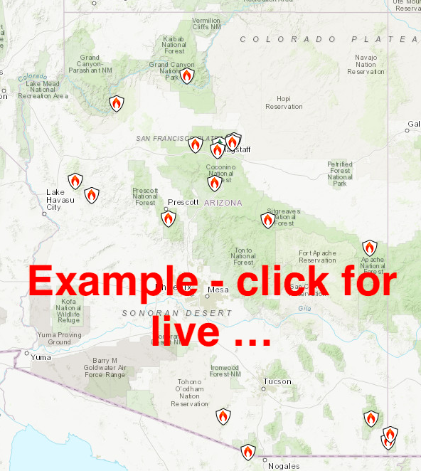 InciWeb Arizona Fire Map Responserack