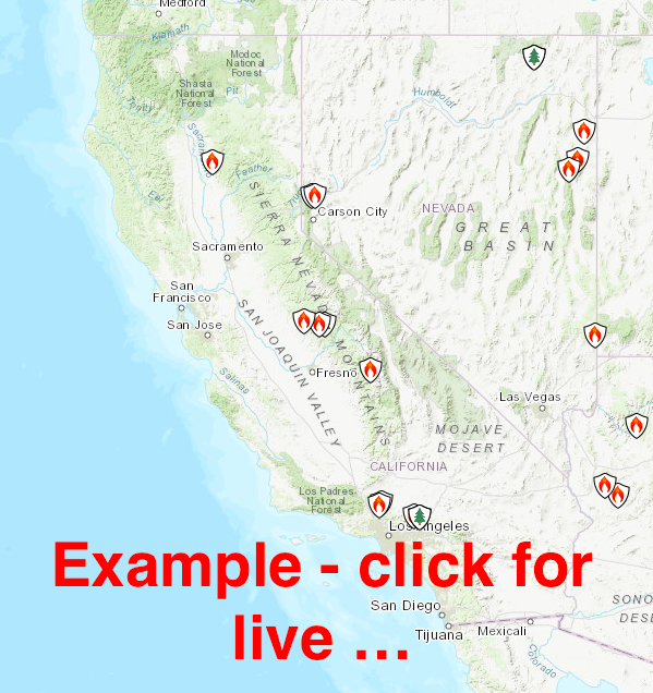 Example InciWeb - California Fire Map