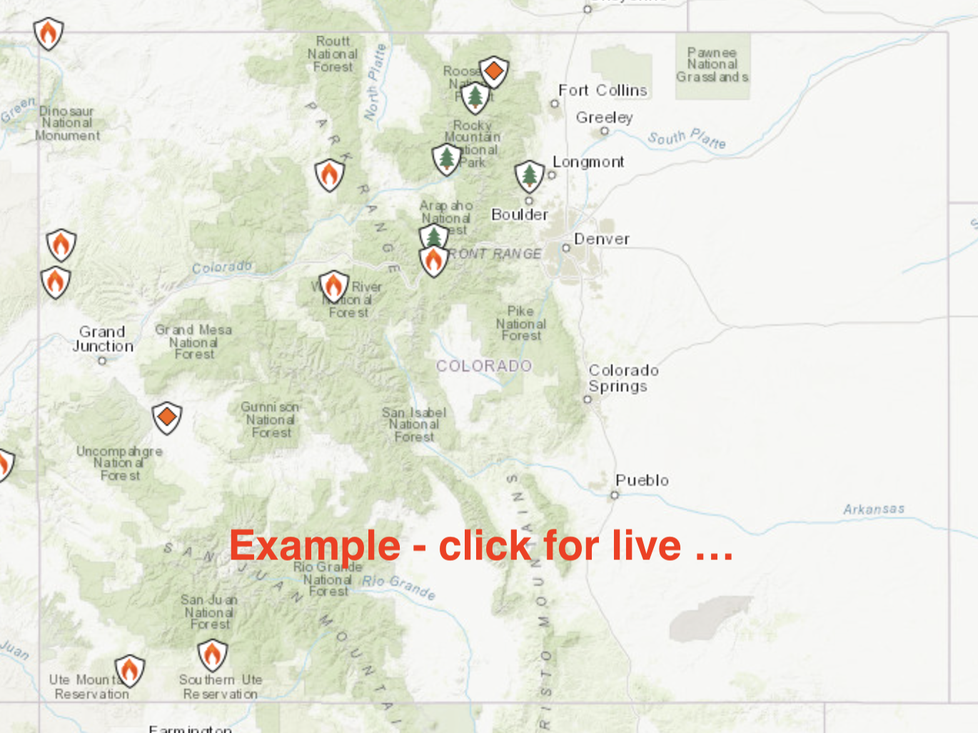 Example InciWeb Colorado Fire Map