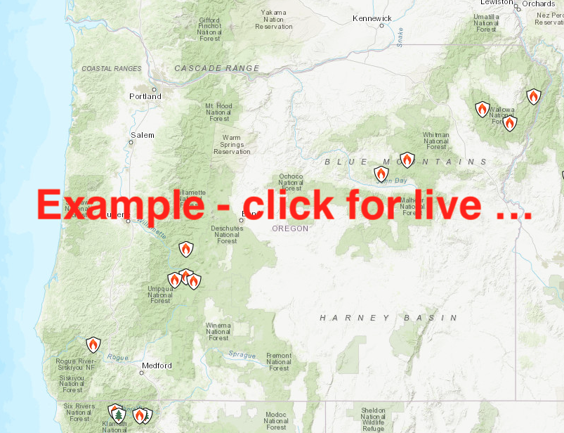 Example InciWeb Oregon Fire Map