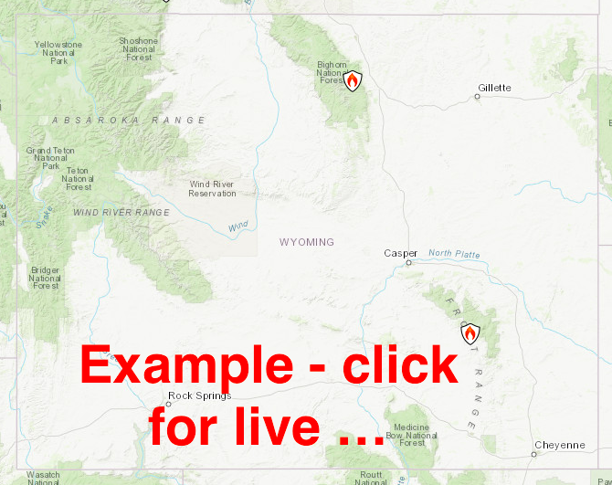 EXample InciWeb Wyoming Fire Map