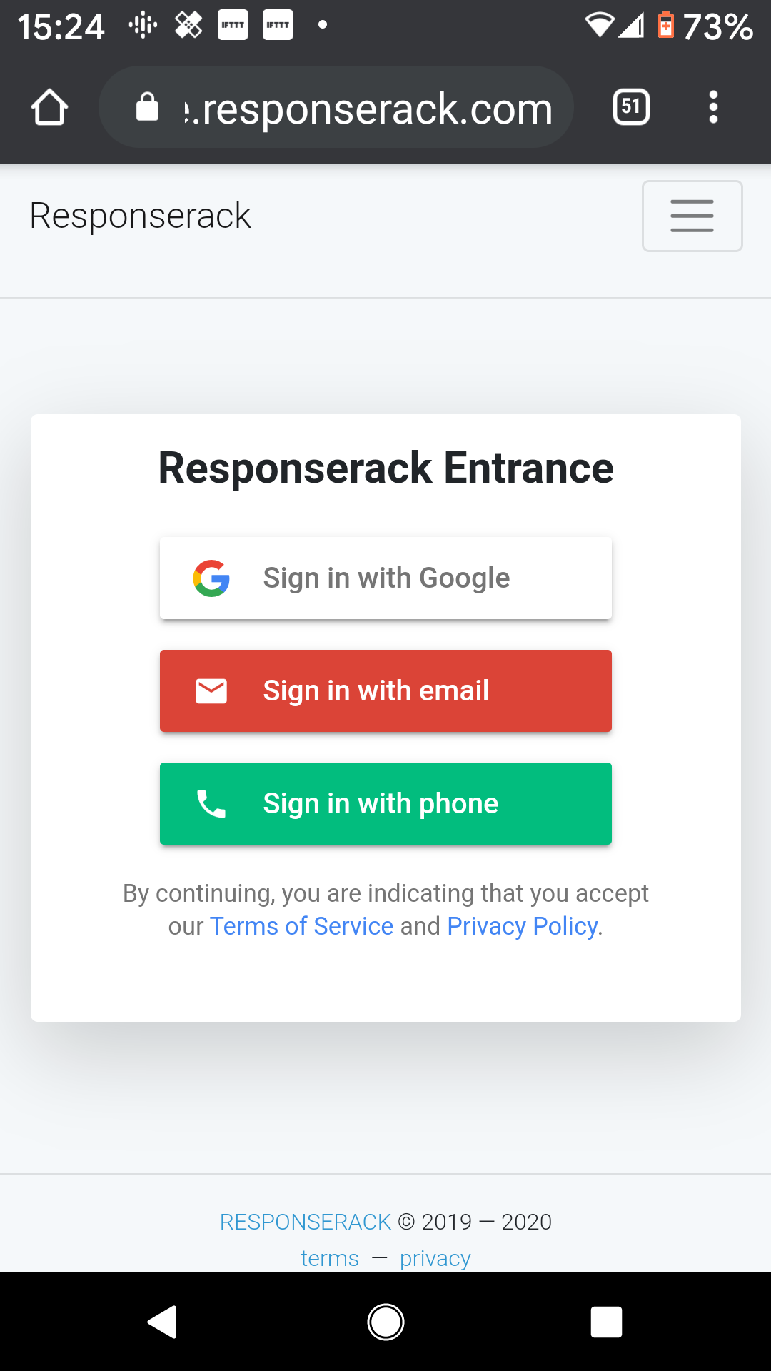 Login to Responserack on mobile...